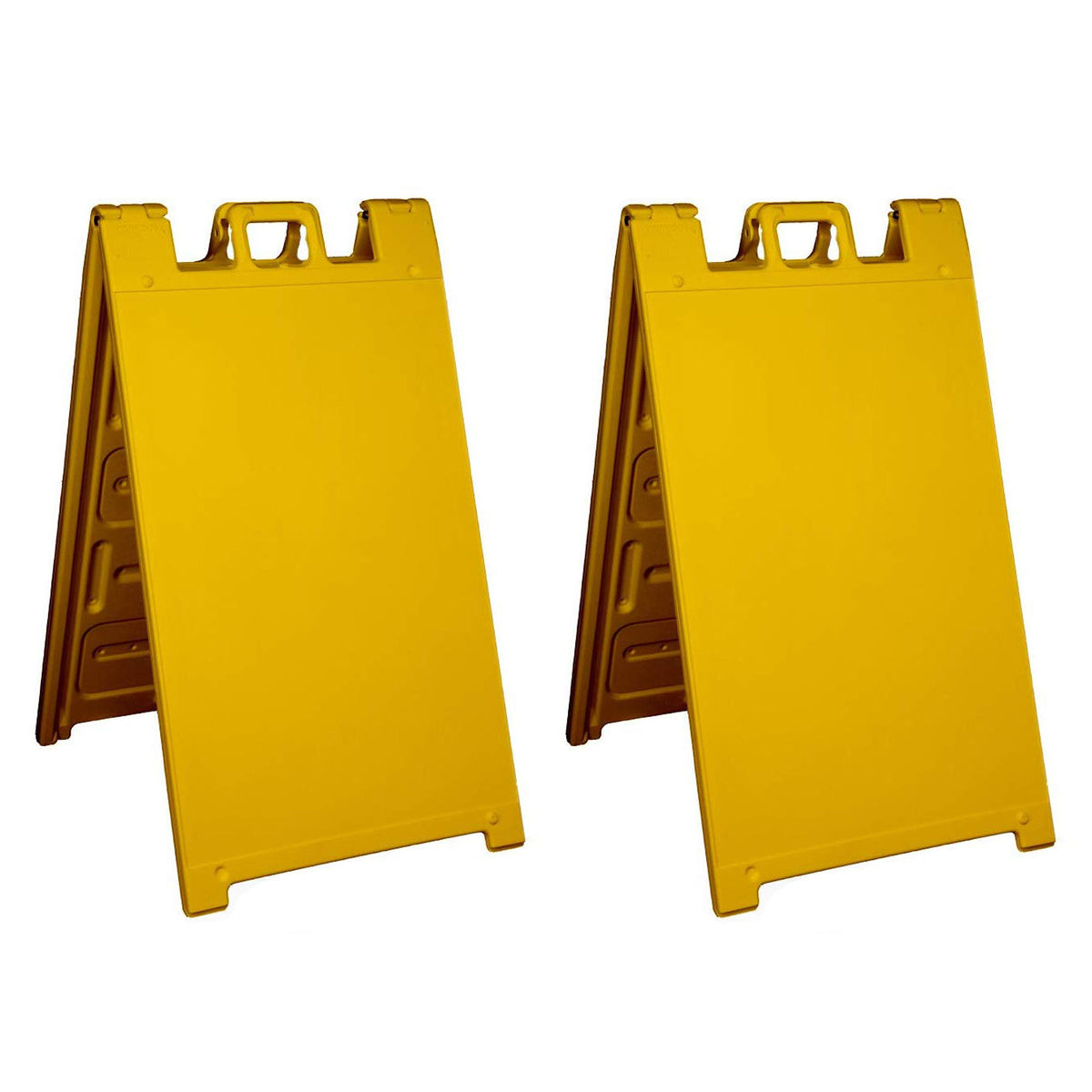 Plasticade Signicade A Frame Portable Folding Sidewalk Sign, Yellow (2 Pack)