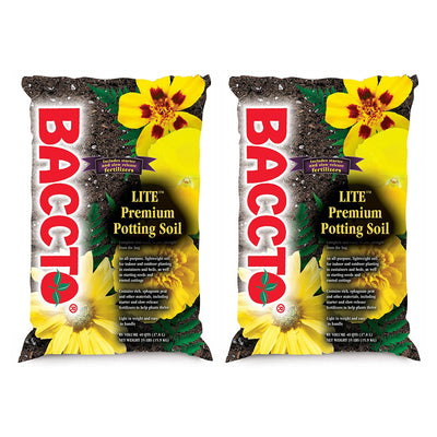 Michigan Peat 1440 Baccto Lite Premium Outdoor Potting Soil, 40 Quart (2 Pack) - VMInnovations