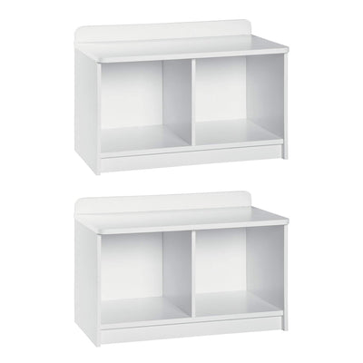 ClosetMaid Cubeical 149400 Heavy Duty Wood 2-Cube Storage Bench, White (2 Pack) - VMInnovations