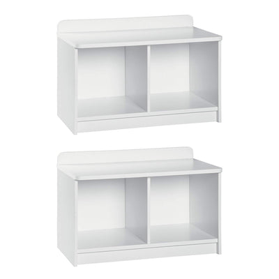 ClosetMaid Cubeical 149400 Heavy Duty Wood 2-Cube Storage Bench, White (2 Pack)