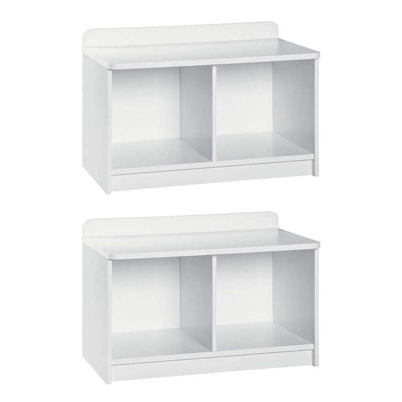 ClosetMaid Cubeical 149400 Heavy Duty Wood 2-Cube Storage Bench, White (2 Pack)