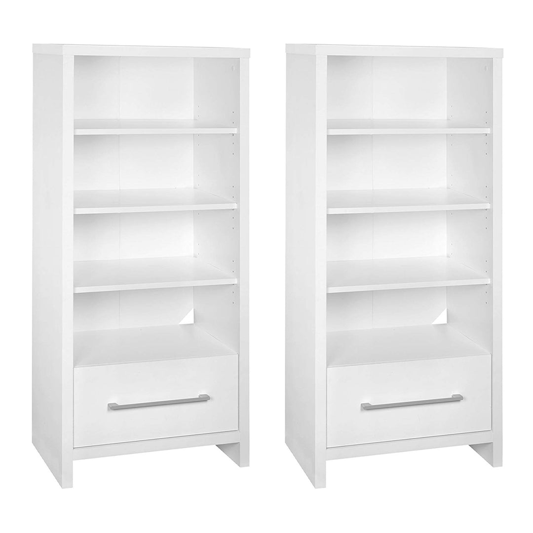 ClosetMaid 165100 Decorative Storage Tower Bookcase with Drawer, White (2 Pack)