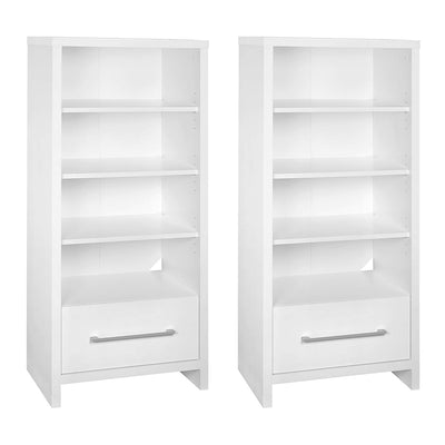 ClosetMaid 165100 Decorative Storage Tower Bookcase with Drawer, White (2 Pack) - VMInnovations