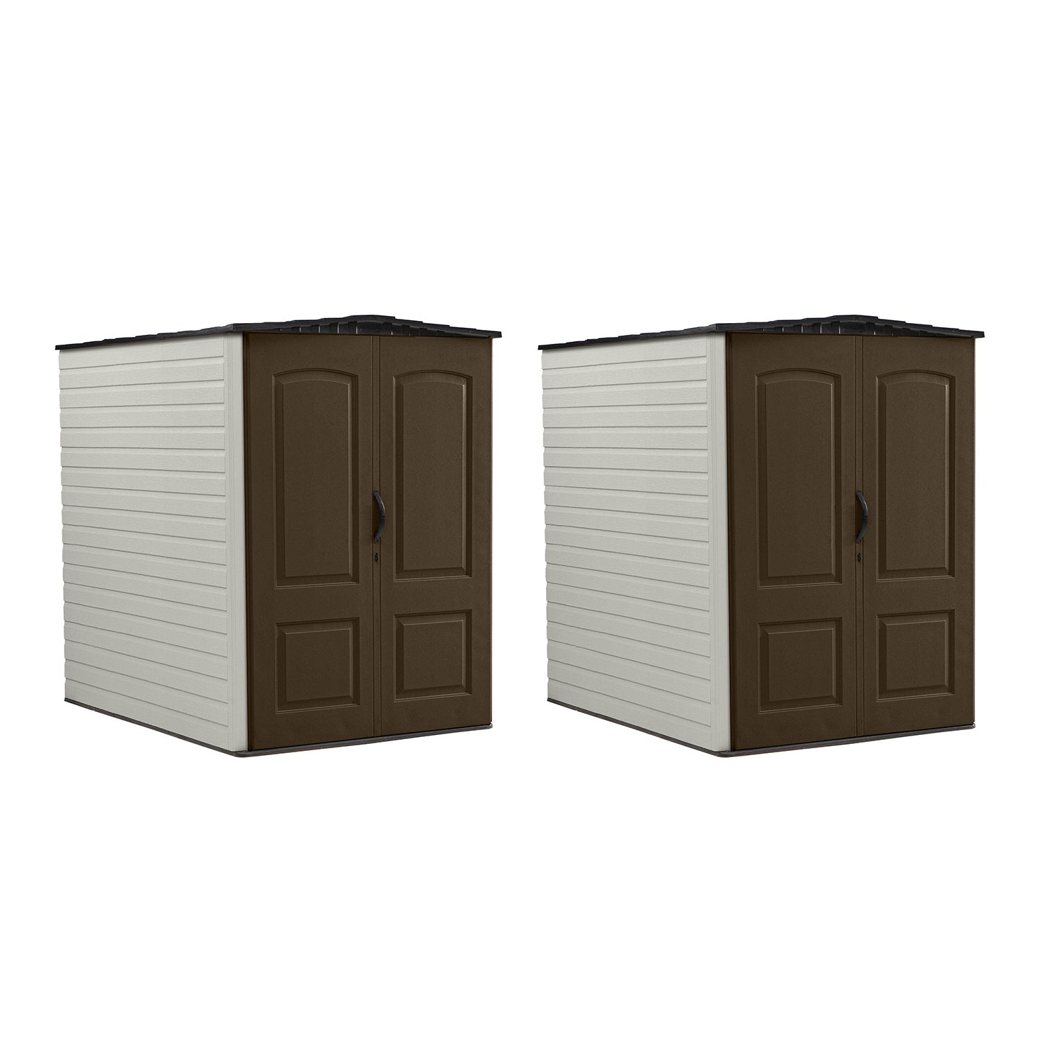 Rubbermaid 5 x 6 Foot Gardening Vertical Outdoor Storage Shed, Brown (2 Pack)