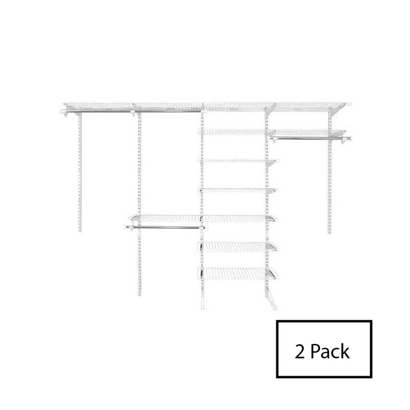 Rubbermaid FastTrack Wire Closet Organizer Configuration Storage Kit, 2 Pack