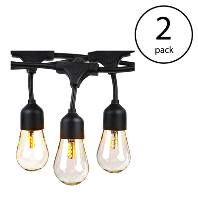Brightech Ambience Pro Solar Power LED Edison Bulb String Lights, 27 Ft (2 Pack)
