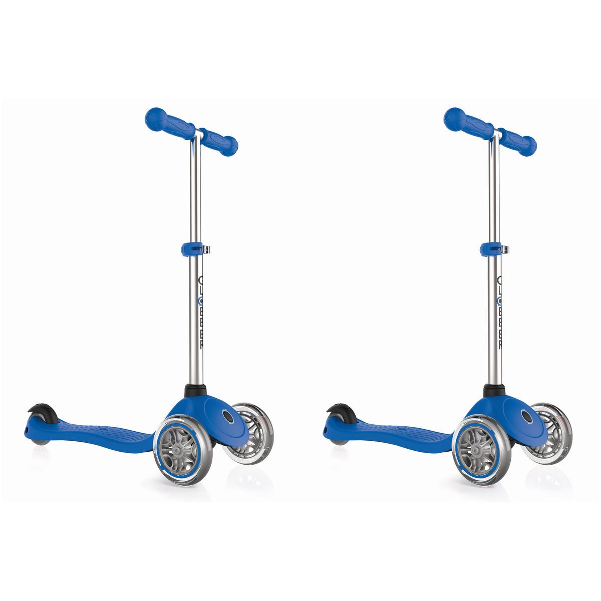 Globber Primo 3-Wheel Adjustable Kick Scooter w/ Comfort Grips, Navy (2 Pack)
