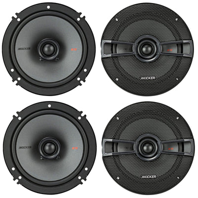 KICKER 44KSC6504 KS Series 6.5 Inch 4 Ohm Coaxial Car Audio Speakers (4 Pack)