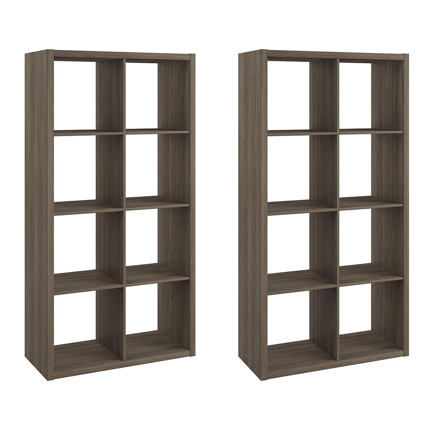 ClosetMaid Bookcase Open Back 8-Cube Storage Organizer, Graphite Gray (2 Pack) - VMInnovations