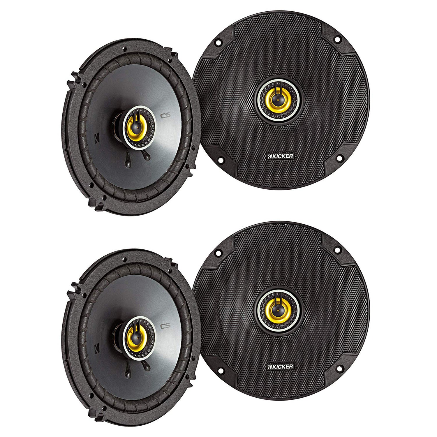 Kicker CSC65 CS 6.5 Inch 300 Watt 4 Ohm 2-Way Car Audio Speakers System, 2 Pairs