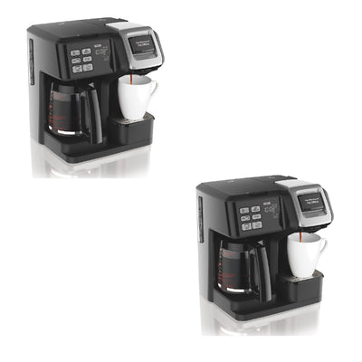 Hamilton FlexBrew Programmable Coffee Maker, Black (2 Pack)