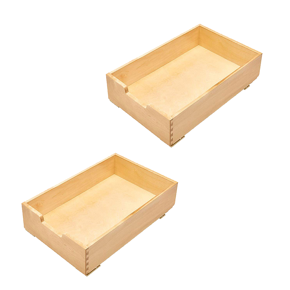 Rev-A-Shelf 4WDB-15 14-Inch Wood Base Cabinet Pull Out Drawer, Natural (2 Pack)