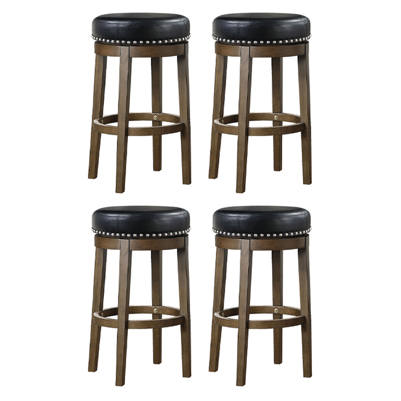 Lexicon Whitby 30.5 Inch Pub Height Round Swivel Seat Bar Stool, Black (4 Pack)