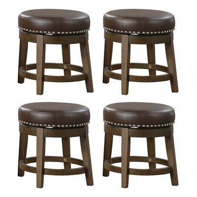 Lexicon Whitby 18 Inch Dining Height Round Swivel Seat Bar Stool, Brown (4 Pack)