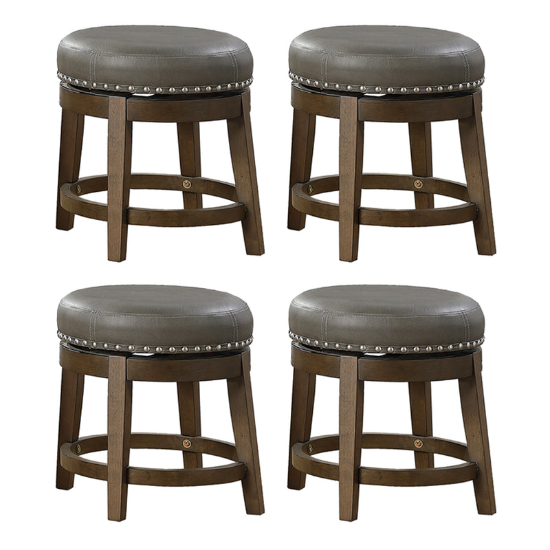 Lexicon Whitby 18 Inch Dining Height Round Swivel Seat Bar Stool, Gray (4 Pack)