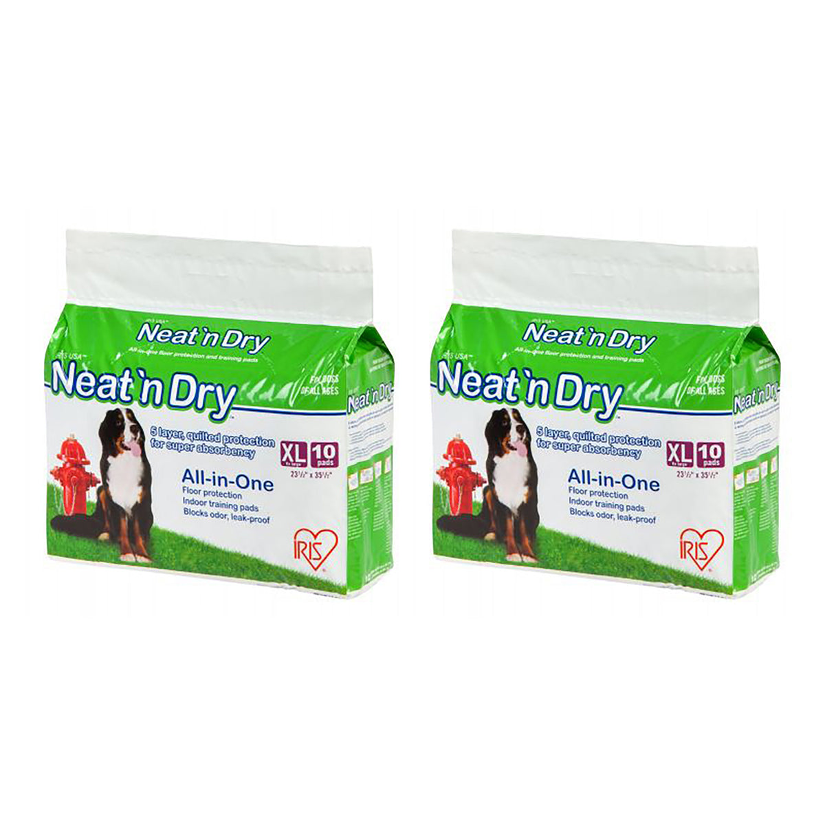 IRIS USA Neat 'n Dry Extra Large Dog Potty Training Pads, 100 Count (2 Pack)