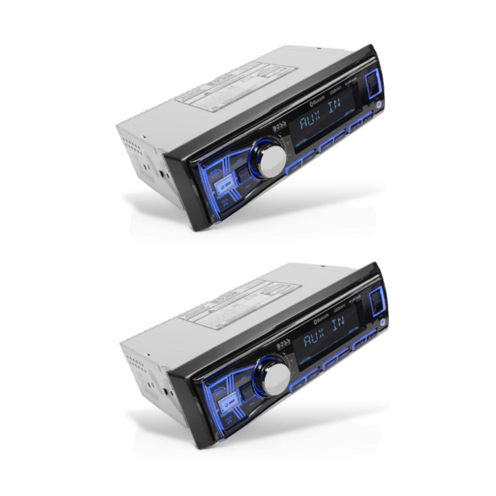 Boss 611UAB Single Din USB/SD AUX Bluetooth Radio Car Stereo Receiver (2 Pack) - VMInnovations