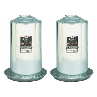Little Giant 9838 Steel 8 Gallon Double Wall Poultry Fount Waterer (2 Pack)