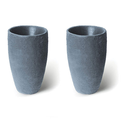 Algreen Products Athena Self-Watering Flower Pot and Planter, Charcoal (2 Pack) - VMInnovations