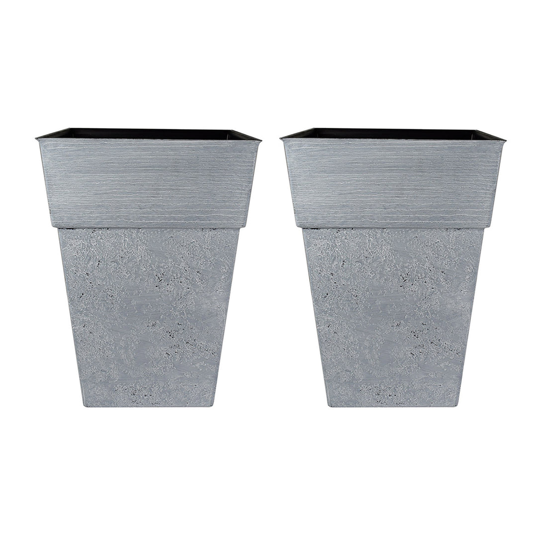 16 inch planter plastic The HC Companies Avino 16-Inch Square Resin Planter Pot, Oxidized Blac – VMInnovations