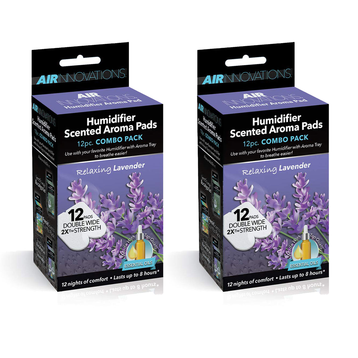 Air Innovations 24 Pack Essential Oil Humidifier Aromatherapy Refills, Lavender