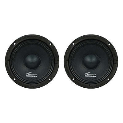 Audiopipe 250W 6.5 Inch Flat Mount APMB Series Midrange Driver Speaker (2 Pack)
