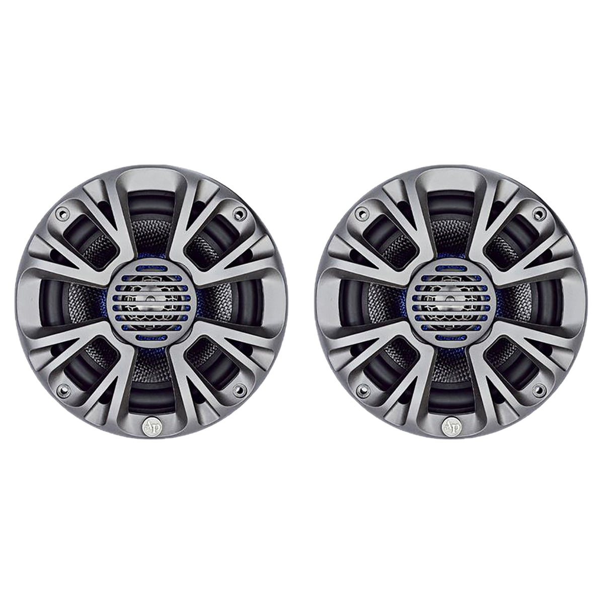 Audiopipe 250 Watt Max 4 Ohms Car Audio 2 Way Marine Speaker, Silver (2 Pack)