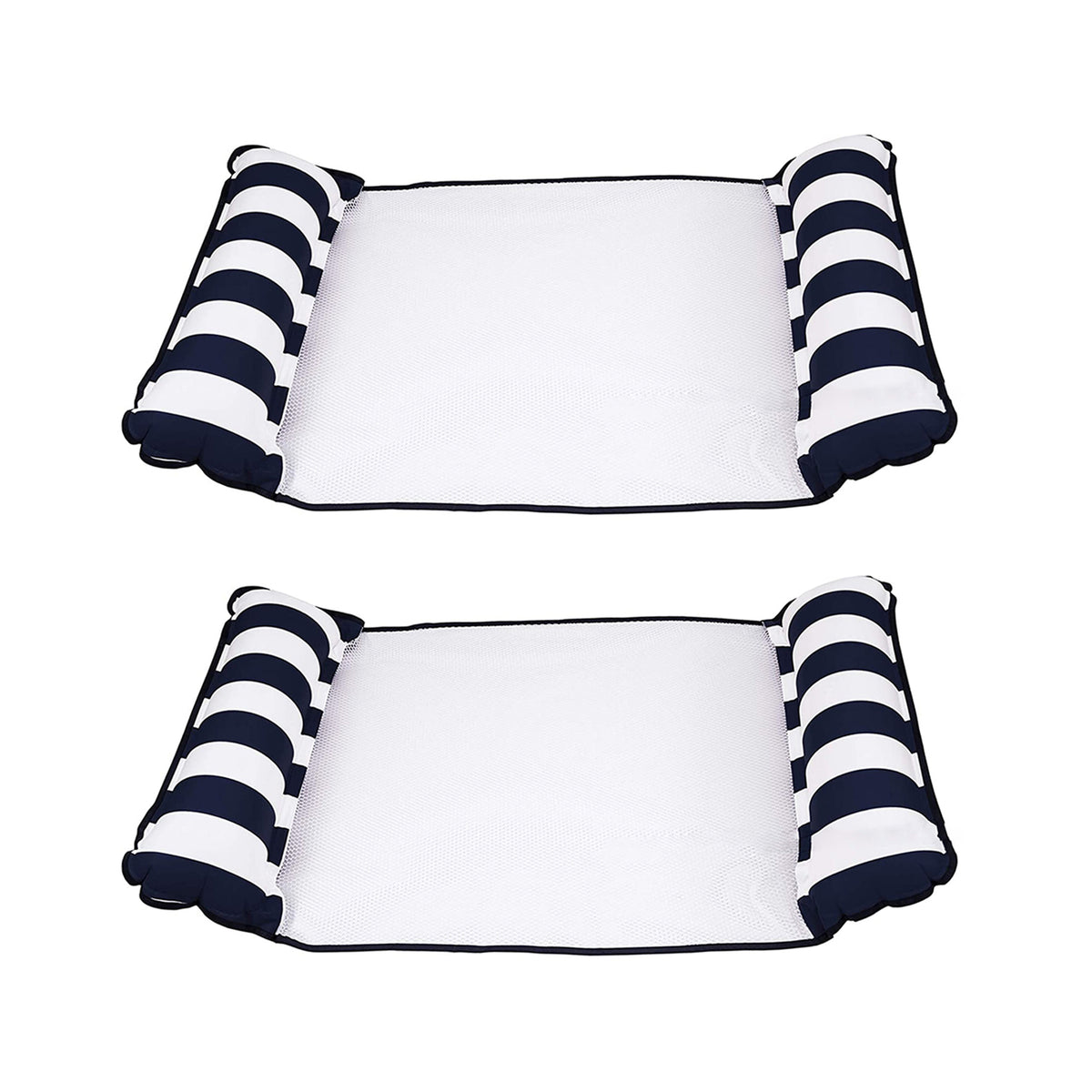 Aqua Leisure 4 in 1 Inflatable Monterey Hammock Pool Float Chair, Navy (2 Pack)