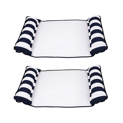 Aqua Leisure 4 in 1 Inflatable Monterey Hammock Pool Float Chair, Navy (2 Pack)