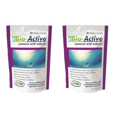 Bio-Active Non Polluting Cyanuric Acid Reducer Powder for Pools, 8 Oz (2 Pack)