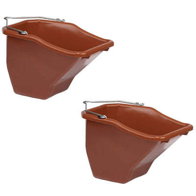 Little Giant 20-Quart Durable Flat Back Livestock Feed Bucket, Red (2 Pack) - VMInnovations