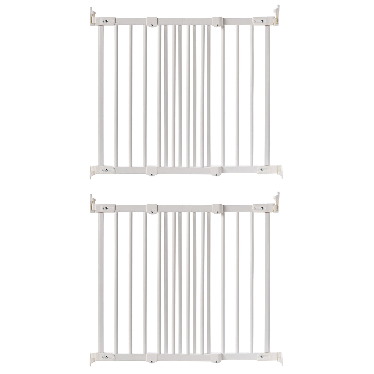 BabyDan FlexiFit Wooden Adjustable 42" Wall Mounted Baby Safety Gate (2 Pack)