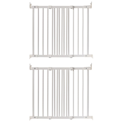 BabyDan FlexiFit Wooden Adjustable 42" Wall Mounted Baby Safety Gate (2 Pack)