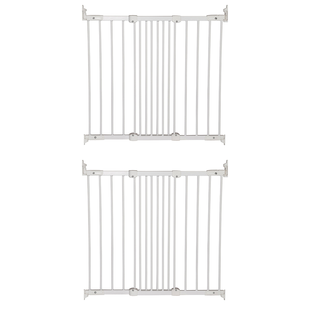 BabyDan FlexiFit Metal Adjustable 42" Wall Mounted Baby Safety Gate (2 Pack)