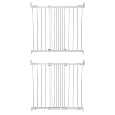 BabyDan FlexiFit Metal Adjustable 42" Wall Mounted Baby Safety Gate (2 Pack)