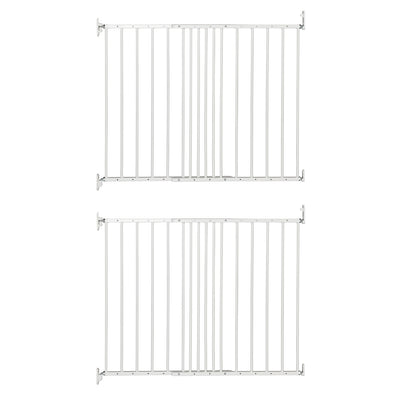 BabyDan MultiDan Wall Mount 24.6-42" Doorway Safety Baby Metal Gate (2 Pack) - VMInnovations