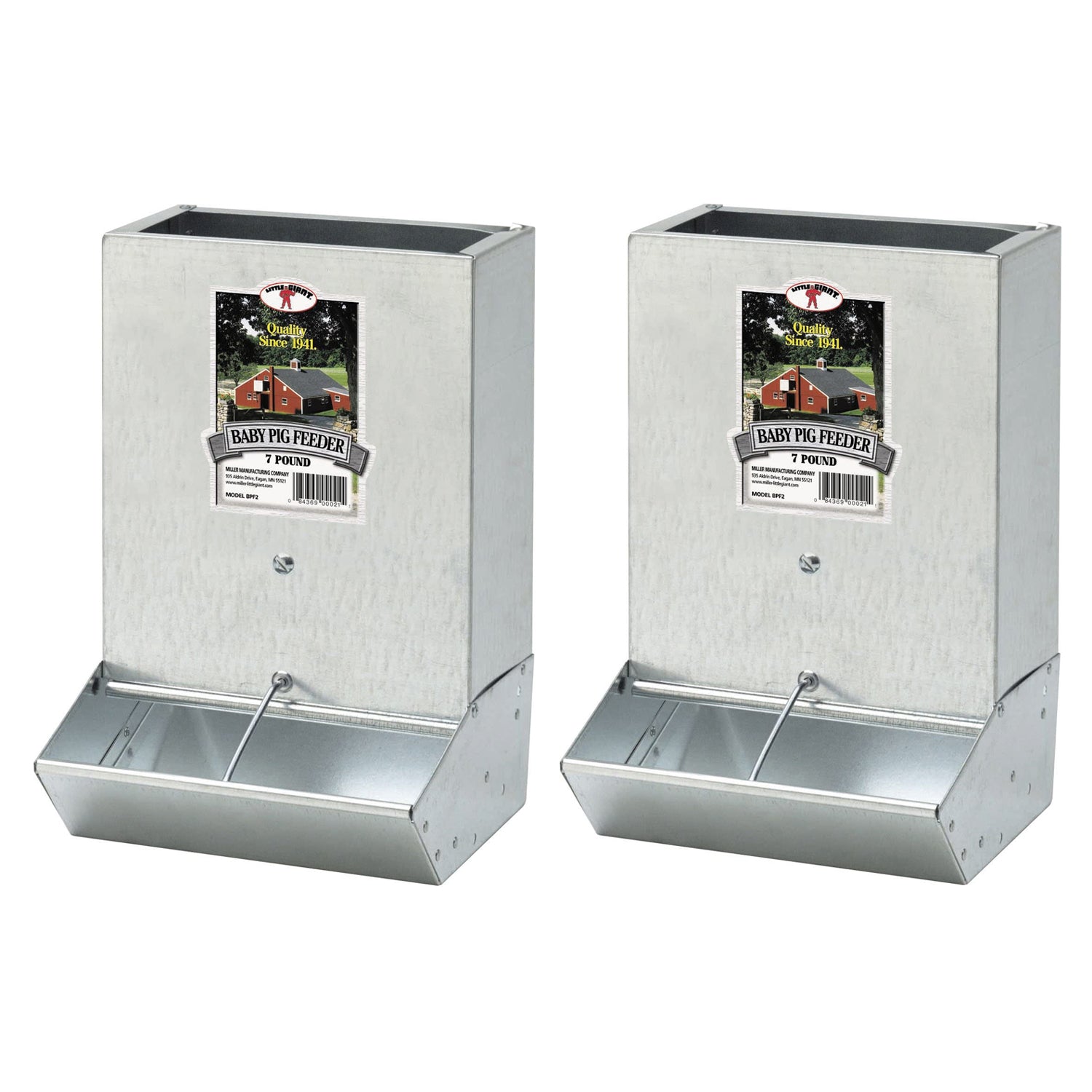 Little Giant BPF2 Mountable 2 Hole Baby Piglet Trough Feeder, 7 Pound (2 Pack) - VMInnovations