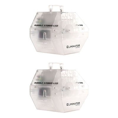 Eliminator Lighting Bubble Storm LED Color Changing DJ Bubble Machine (2 Pack)