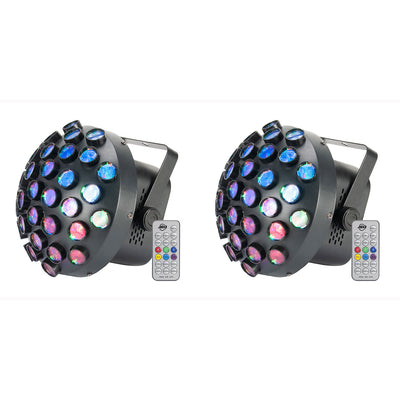 ADJ Contour Mirror Ball Multi Color DJ Dance Floor Party Light Fixture (2 Pack)