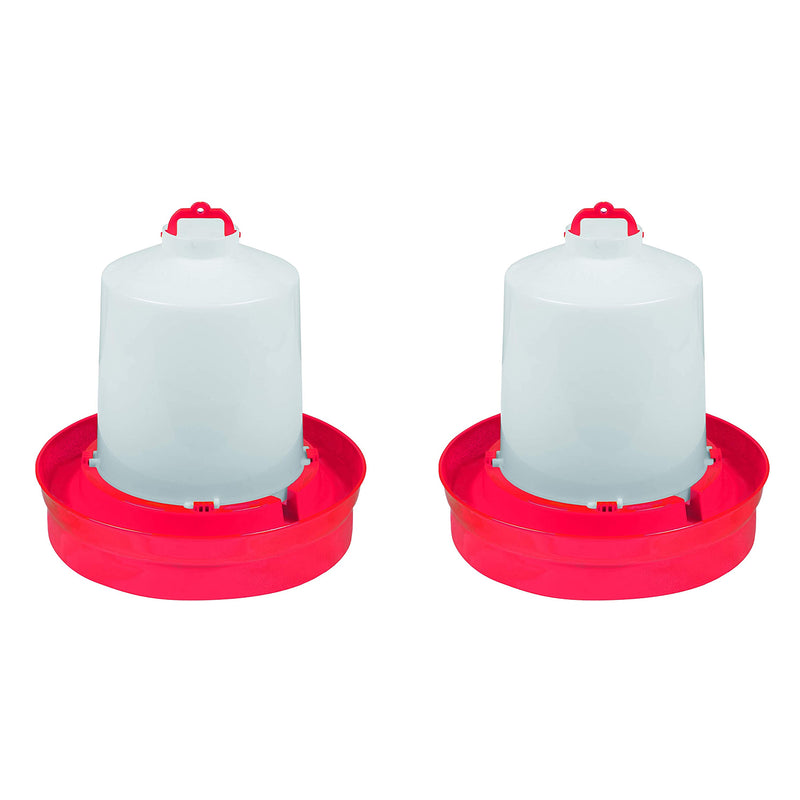Little Giant Red Deep Base Poultry 2 GA. Waterer for Chickens & Birds (2 Pack)