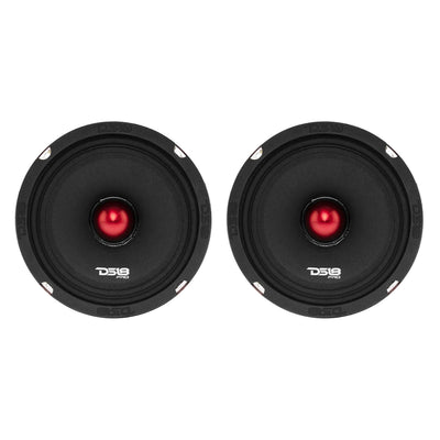 DS18 DS18-PRO-X6BM Pro X 6.5" 500W Mid Range CarLoudspeaker with Bullet (2 Pack)