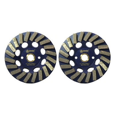 DiamaPro Systems 5 Inch 20 Segment Turbo Concrete Grinding Cup Wheel (2 Pack)