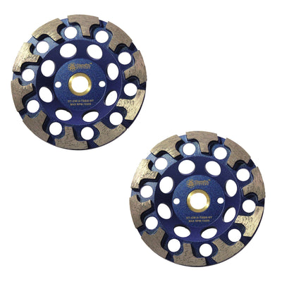 DiamaPro Systems Non Threaded 5 Inch T Segment Grinding Cup Wheel, (2 Pack)