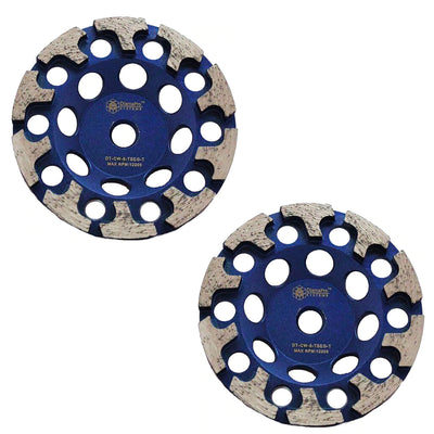 DiamaPro Systems Threaded T Segment Concrete/Stone Grinding Cup Wheel, (2 Pack)