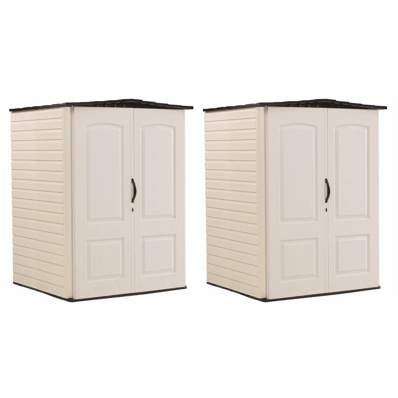 Rubbermaid Medium 106 Cubic Ft Gardening Vertical Outdoor Storage Shed (2 Pack)