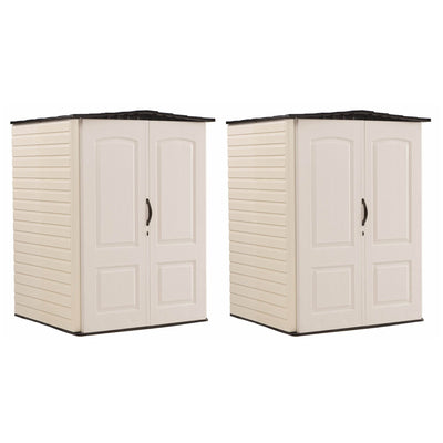 Rubbermaid Medium 106 Cubic Ft Gardening Vertical Outdoor Storage Shed (2 Pack)