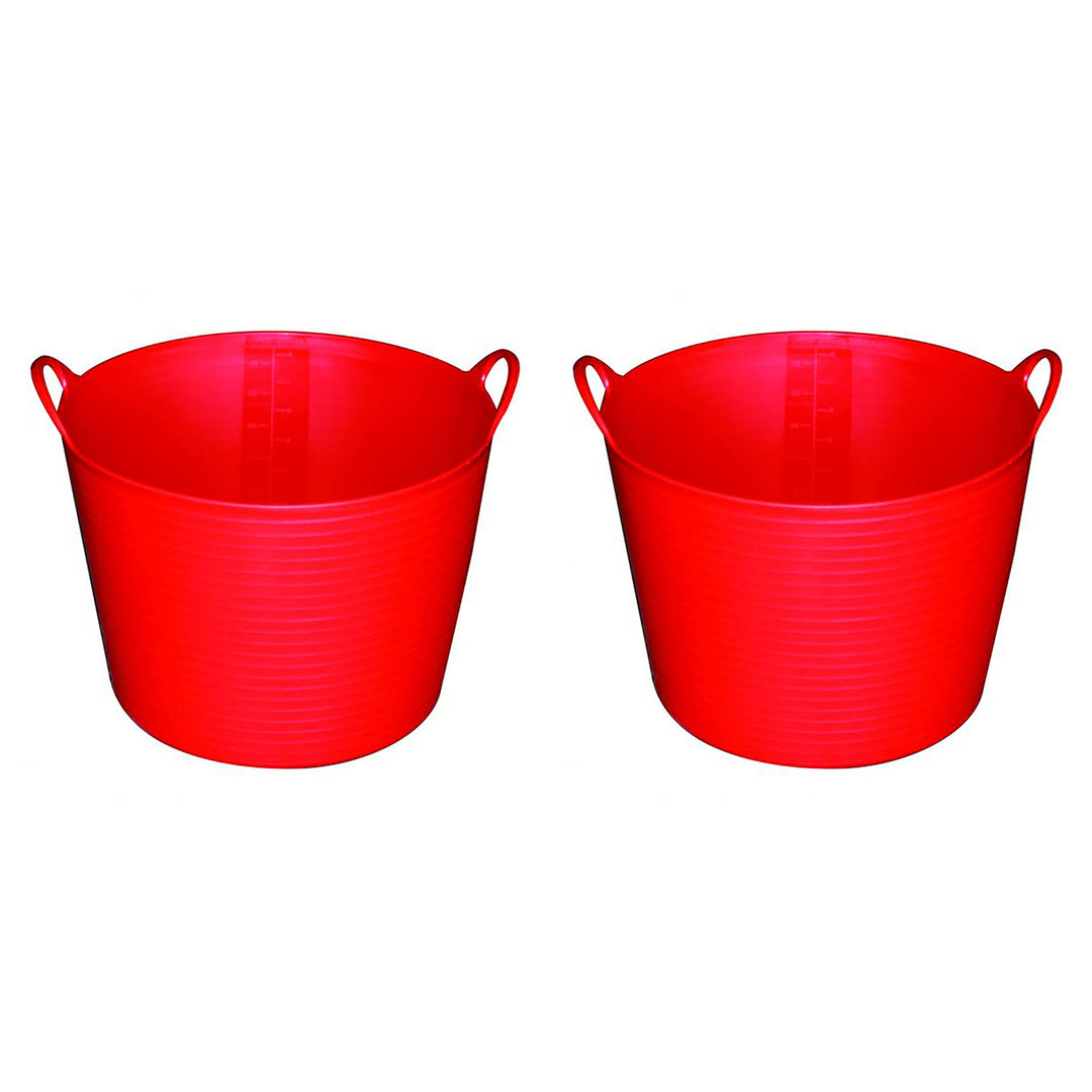 Little Giant 11 GA. Heavy Duty Farm Bucket Rubber Flex Tub w/Handles (2 Pack)