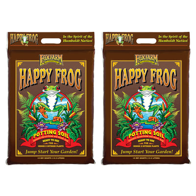 FoxFarm Happy Frog Nutrient Rapid Growth Garden Potting Soil, 12 quart (2 Pack) - VMInnovations