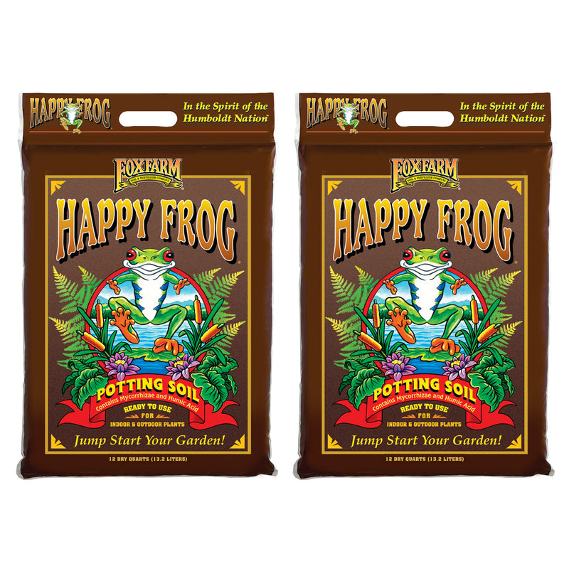 FoxFarm Happy Frog Nutrient Rapid Growth Garden Potting Soil, 12 quart (2 Pack)