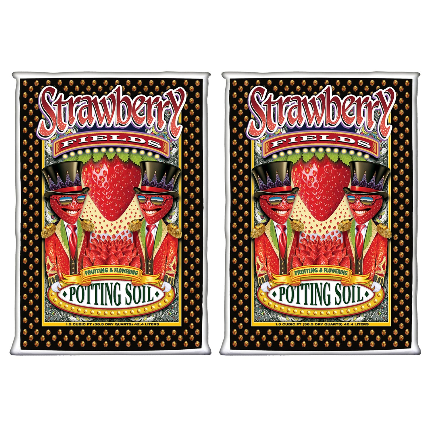 FoxFarm Strawberry Fields Flowering Garden Potting Soil, 1.5 Cubic Feet (2 Pack) - VMInnovations